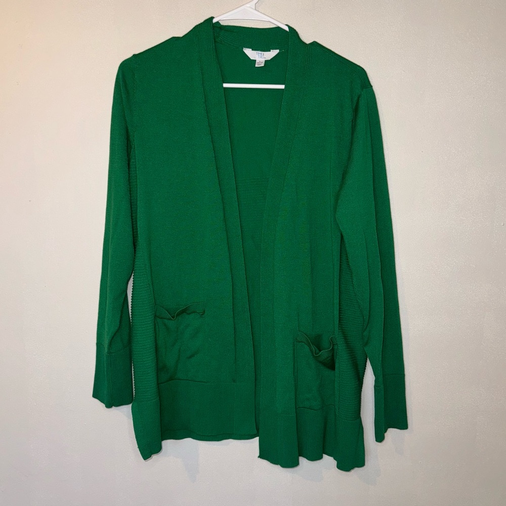 Time and Tru Green Women's Cardigan